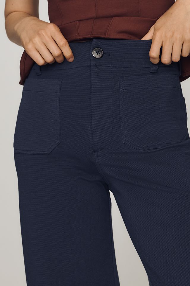 Maeve Colette Knit High-Rise Wide-Leg Cropped Pants #1