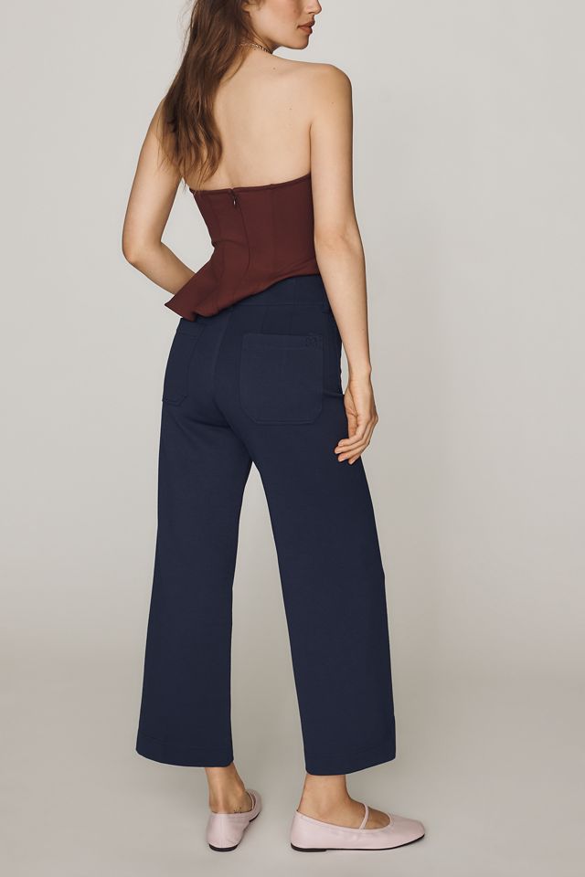 Maeve Colette Knit High-Rise Wide-Leg Cropped Pants #3