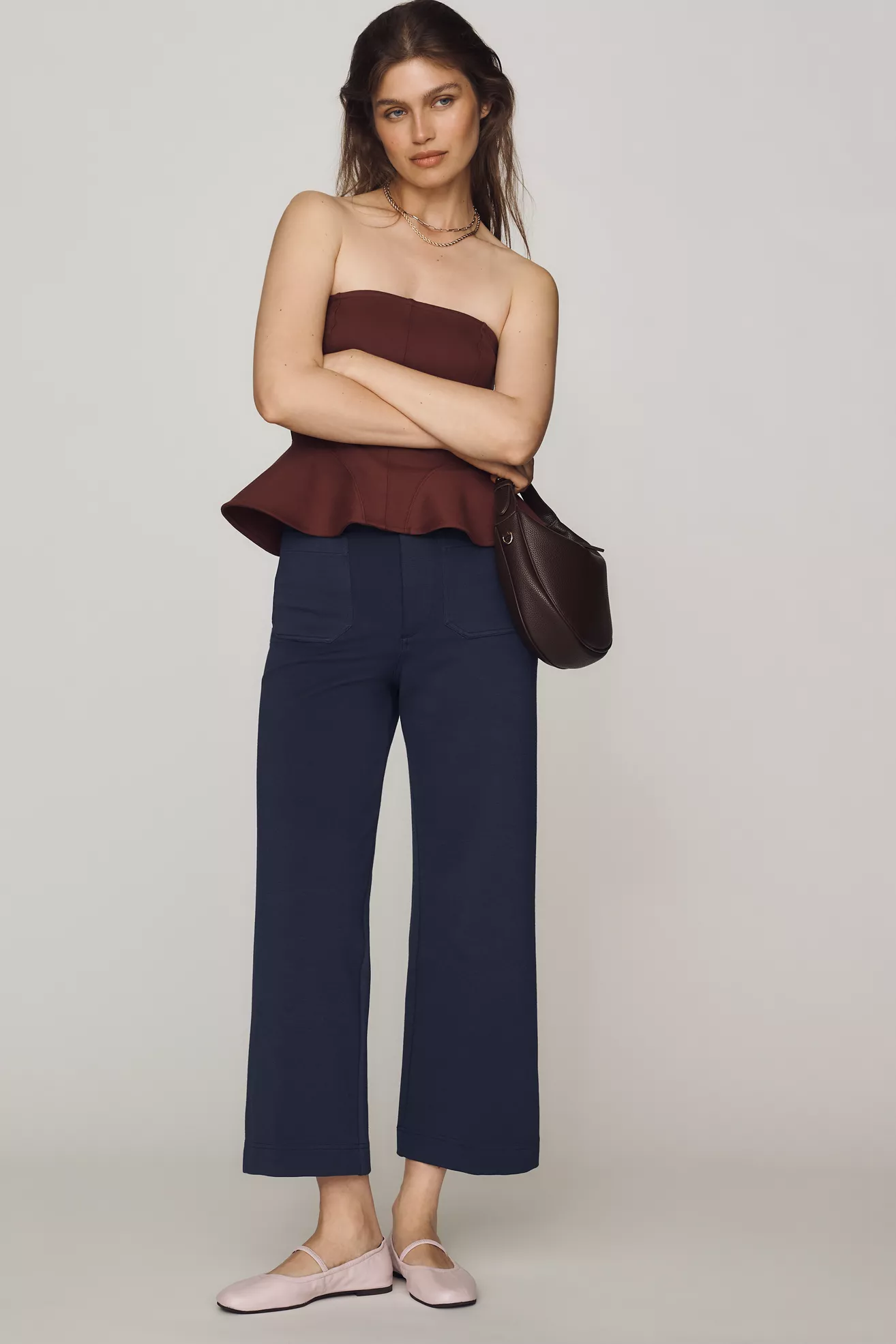 Maeve Colette Knit Cropped Wide Leg Pants