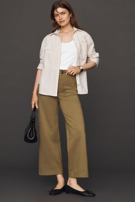 The Colette Knit Crop Wide-Leg Trousers by Maeve