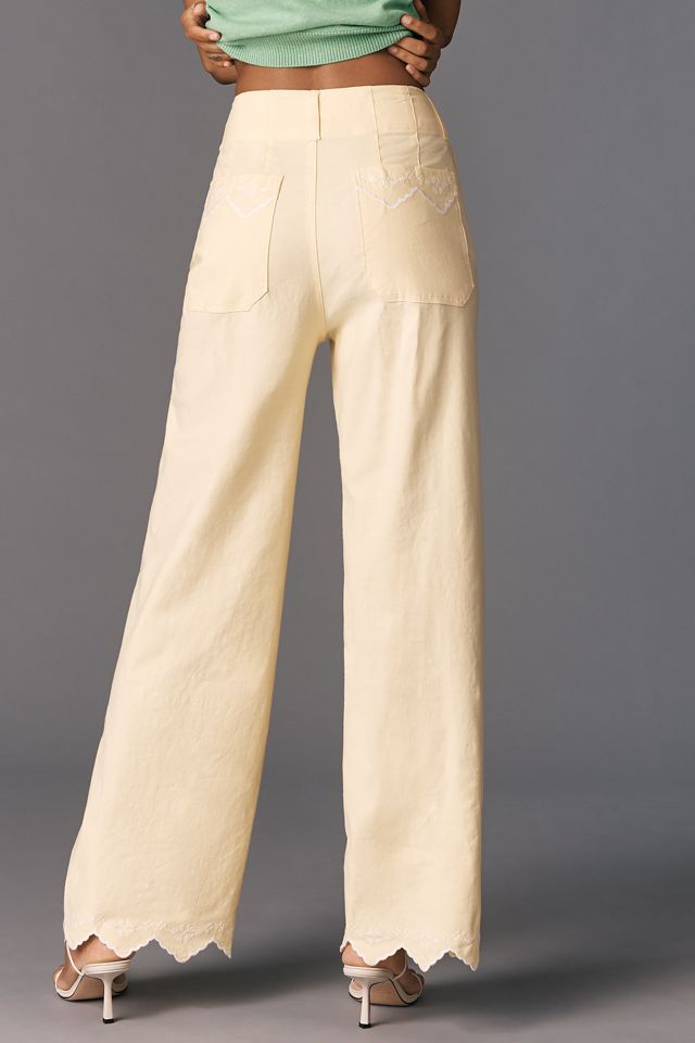 The Colette Lace Trim Full-Length Wide-Leg Pants by Maeve #2