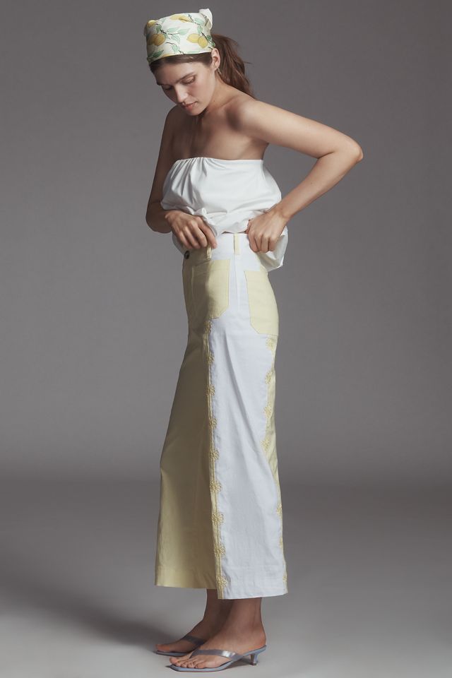 The Colette Embroidered Crop Wide-Leg Pants by Maeve #2