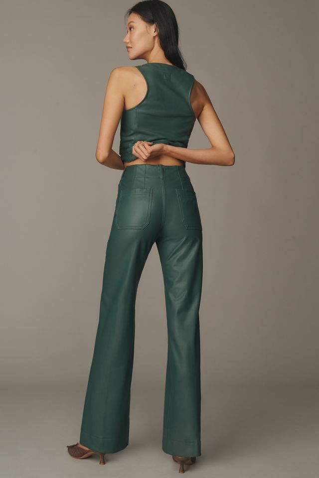 The Colette Faux Leather Full-Length Wide-Leg Pants by Maeve #3
