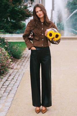The Colette Faux-Leather Full-Length Wide-Leg Pants by Maeve product page