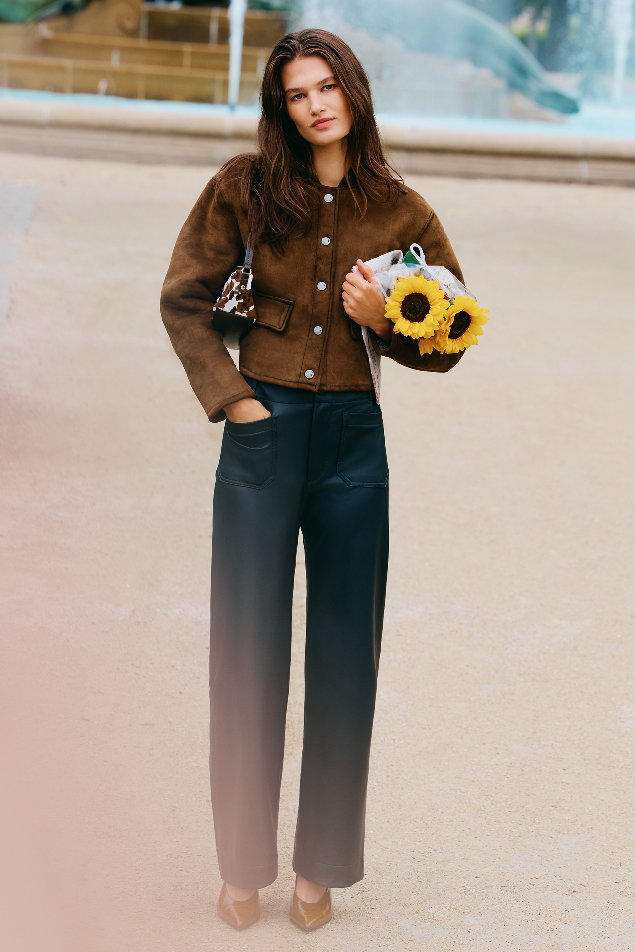 The Colette Faux-Leather Full-Length Wide-Leg Pants by Maeve