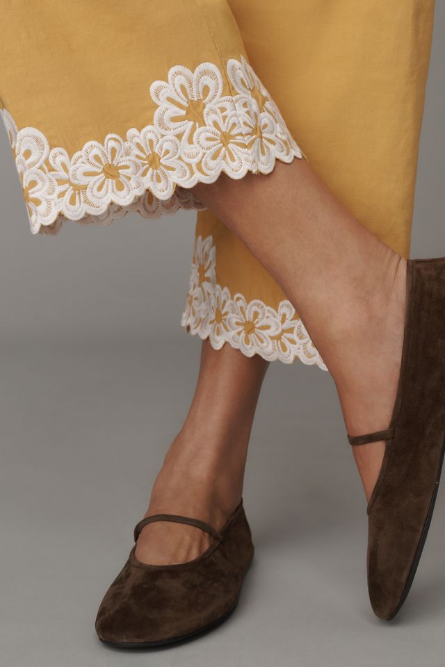 The Colette Embroidered Crop Wide-Leg Pants by Maeve #2