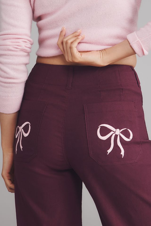 The Colette Bow Pocket Crop Wide-Leg Pants by Maeve #3