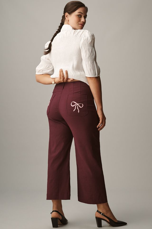 The Colette Bow Pocket Crop Wide-Leg Pants by Maeve #6