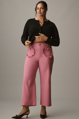 The Colette Heart Pocket Crop Wide-Leg Pants by Maeve product page