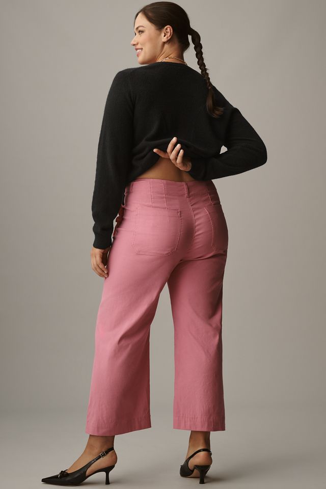 The Colette Heart Pocket Crop Wide-Leg Pants by Maeve #1