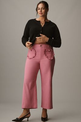 The Colette Heart Pocket Crop Wide-Leg Pants by Maeve