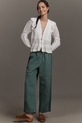 By Anthropologie Mixed Media Utility Pants