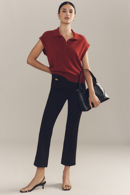 Maeve The Poppy Slim Kick-flare Pants By  In Red