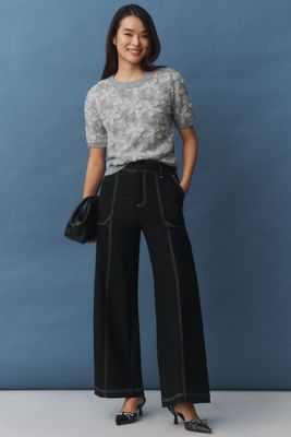 By Anthropologie High-Waist Rope Belt Linen Pants