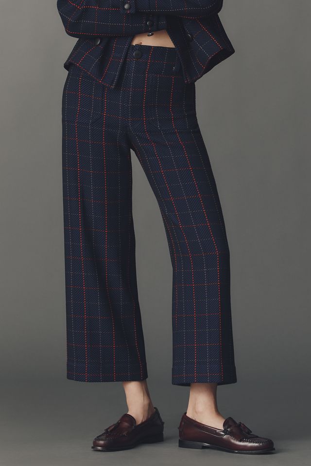 The Merrick White Colette Crop Knit Trousers by Maeve #1