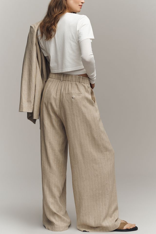 Avery Linen Blend Stripe Twill Pants by Maeve #3