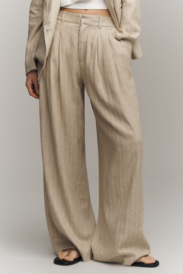 Avery Linen Blend Stripe Twill Pants by Maeve #4
