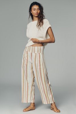 Pilcro Reese Smocked Pull-On Barrel-Leg Pants 