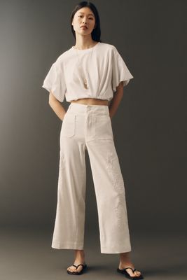 Women's White Wide Leg Pants | Anthropologie