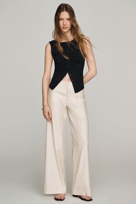 Maeve Linen Stretch High-Rise Trousers