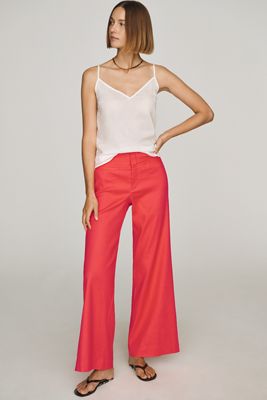 European Linen Stretch High Rise Trousers 