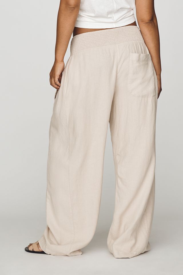 Pilcro Reese Smocked Full-Length Barrel-Leg Pants #6