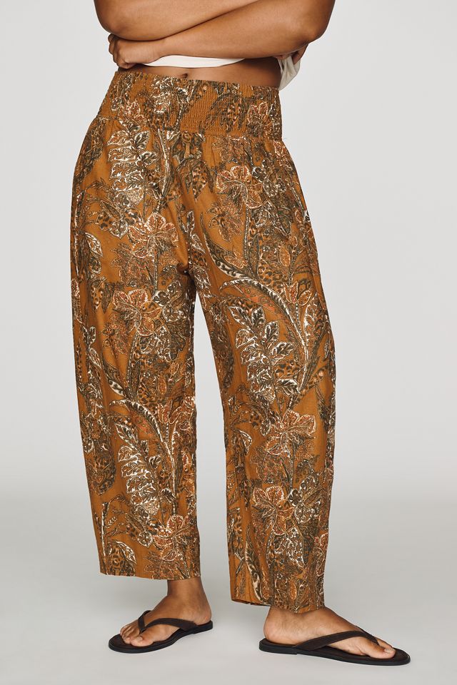 Pilcro Reese Smocked Pull-On Barrel-Leg Pants #4