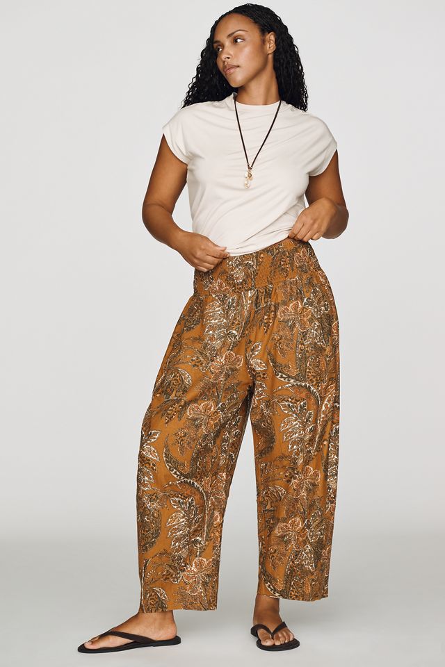 Pilcro Reese Smocked Pull-On Barrel-Leg Pants #3