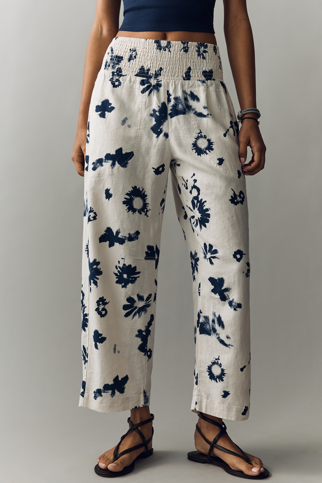 Reese Linen Blend Pull-On Barrel Pants by Pilcro