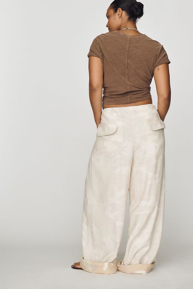 Pantaloni a Gamba Larga in Misto Lino Mimetico Hannah Pilcro #7
