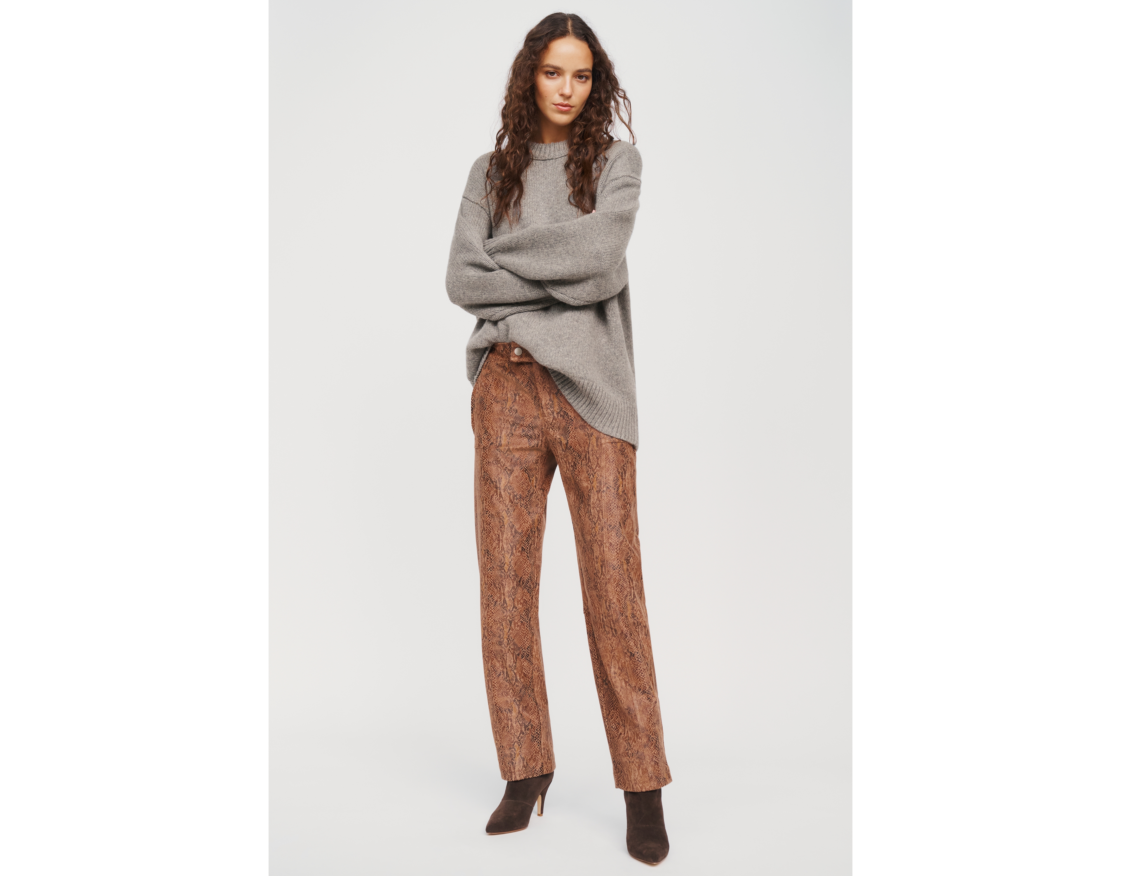 By Anthropologie Snake Print Modern Taper Pants