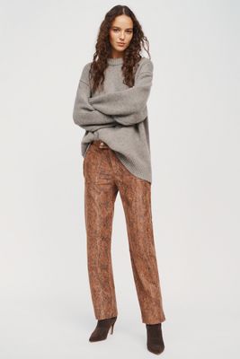 By Anthropologie Snake Print Modern Taper Pants
