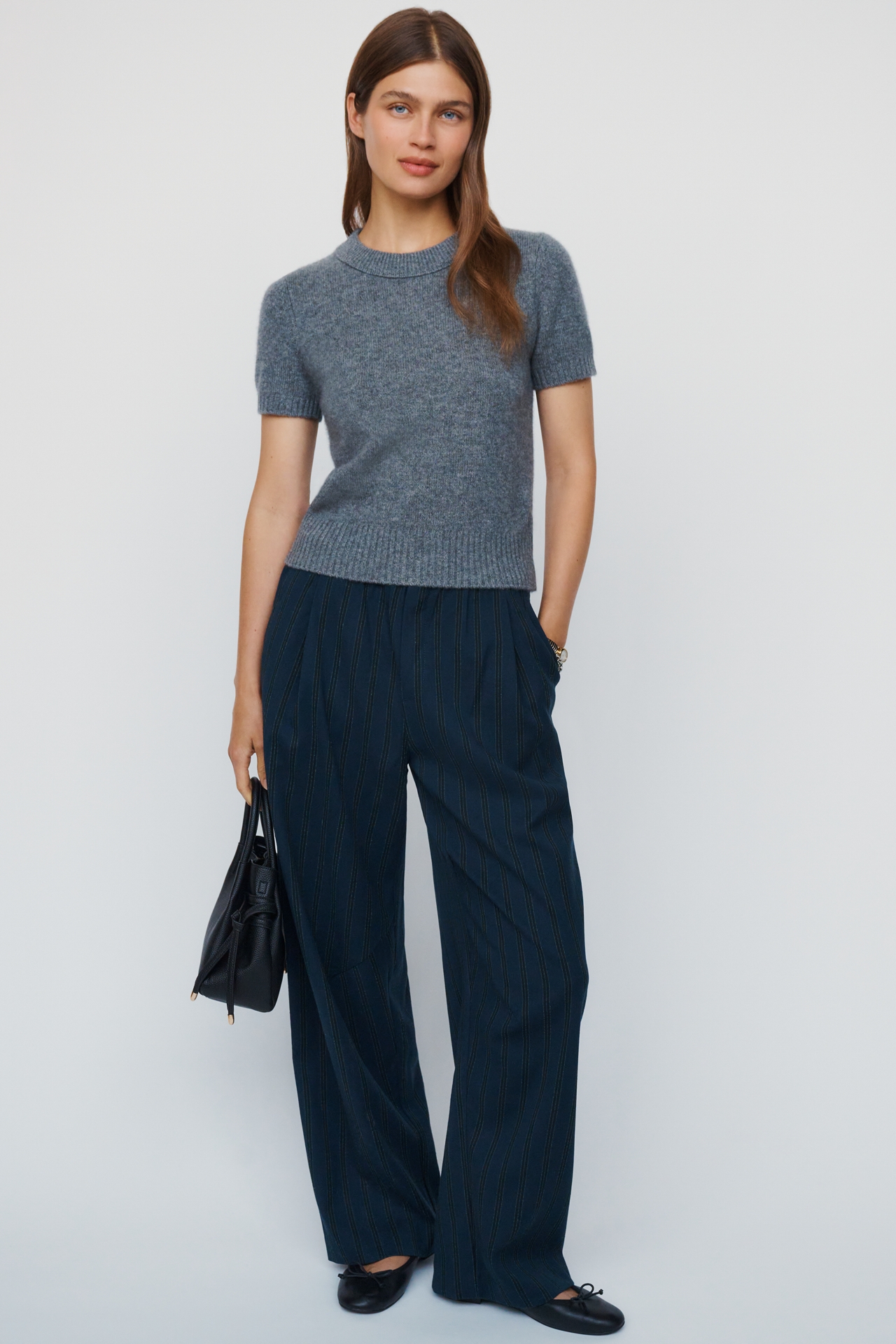 By Anthropologie Bouclé Pinstripe Pants
