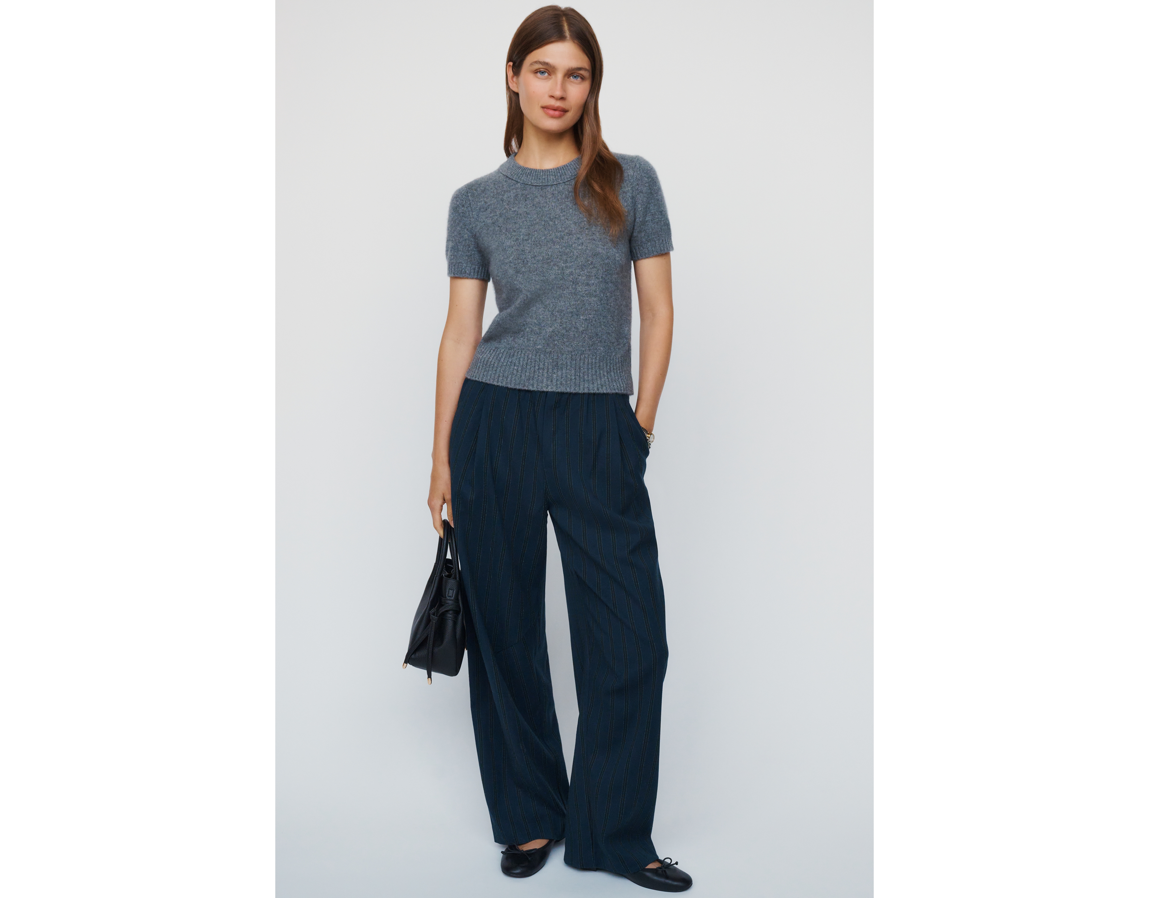By Anthropologie Bouclé Pinstripe Pants