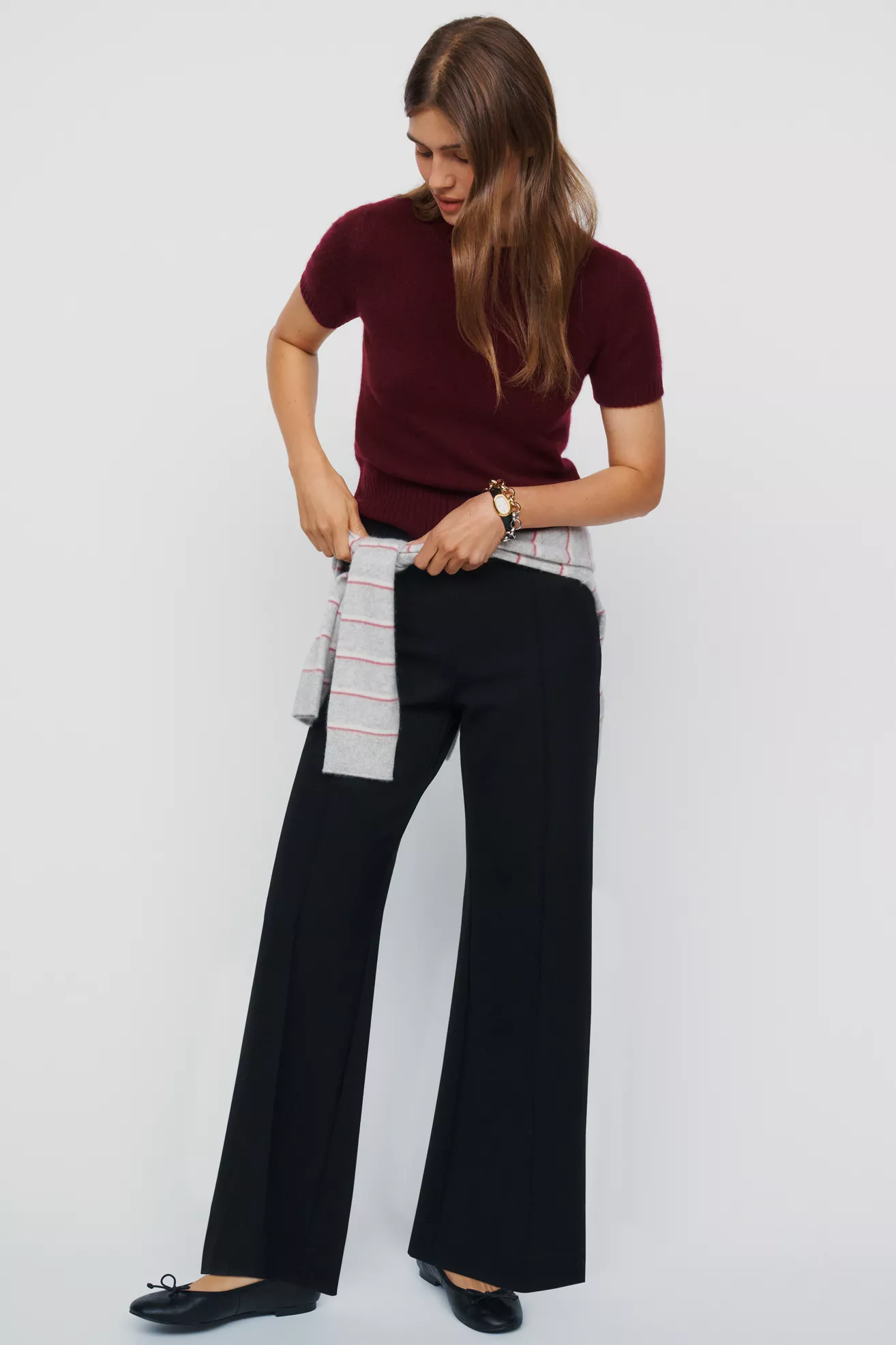 Maeve Knit Cropped Wide-Leg Pants
