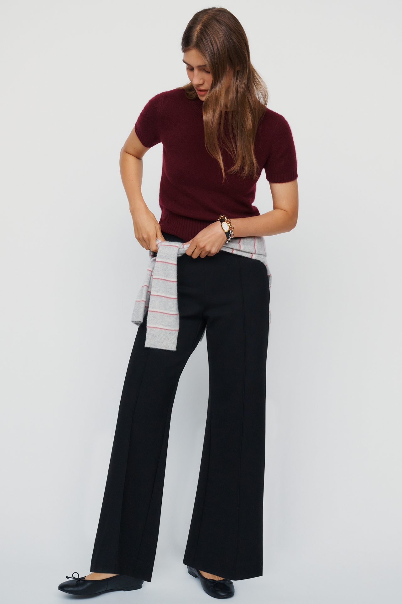 Maeve Knit Cropped Wide-Leg Pants
