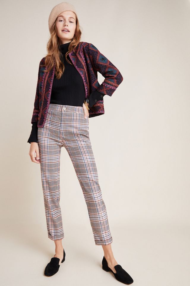 anthropologie checkered pants