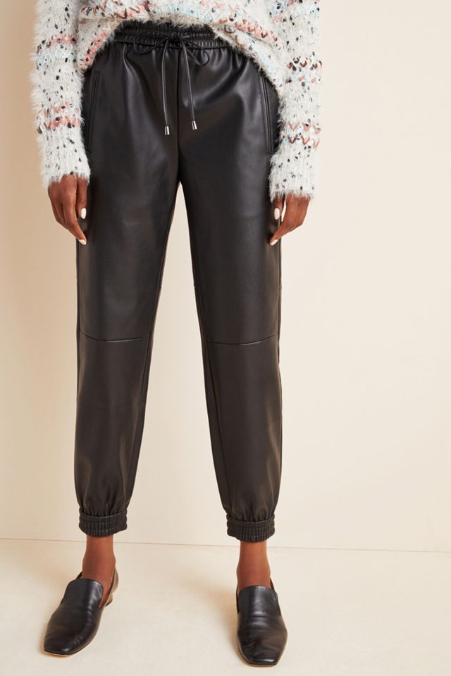 Sakara Faux Leather Joggers #4