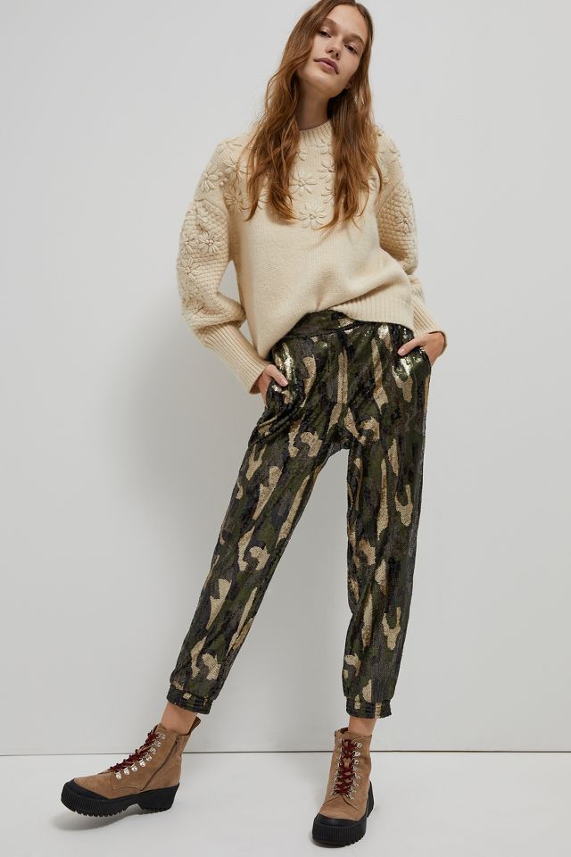 Anthropologie sequin joggers sale