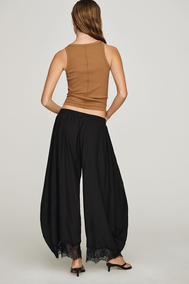 By Anthropologie Cropped Hose mit Spitzensaum #2