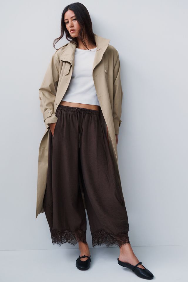 By Anthropologie Reverie Lace Trim Tapered Pants #1
