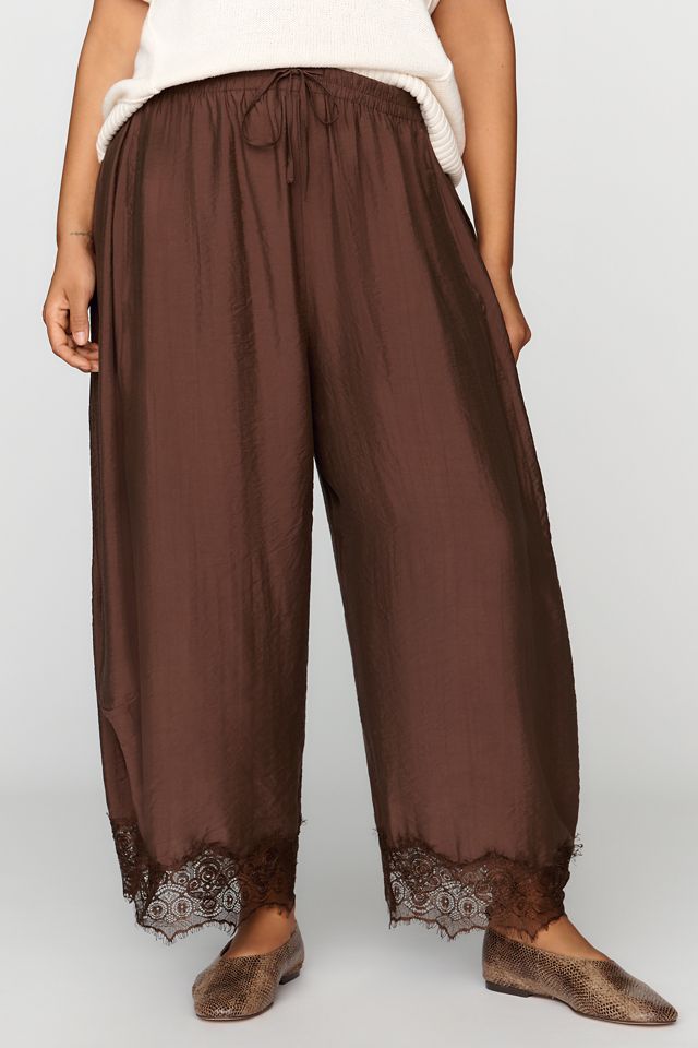 By Anthropologie Reverie Lace Trim Tapered Pants #8