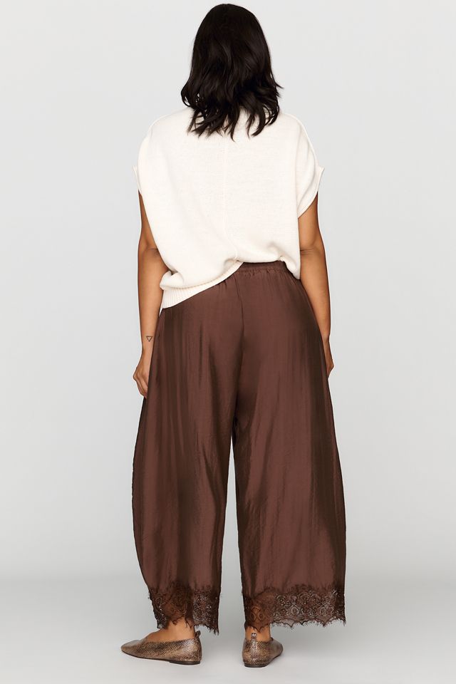 By Anthropologie Reverie Lace Trim Tapered Pants #9