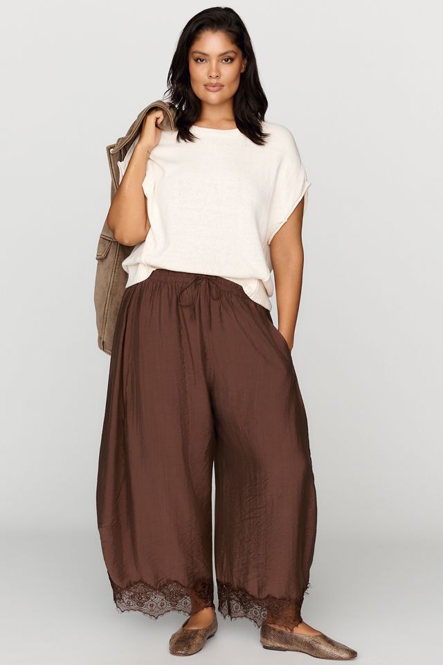 By Anthropologie Reverie Lace Trim Tapered Pants #7