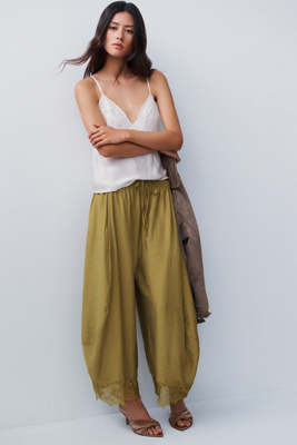Reverie Lace-Trim Tapered Pants