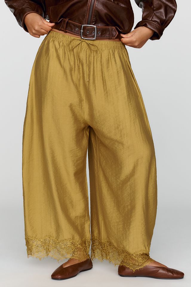By Anthropologie Reverie Lace Trim Tapered Pants #7