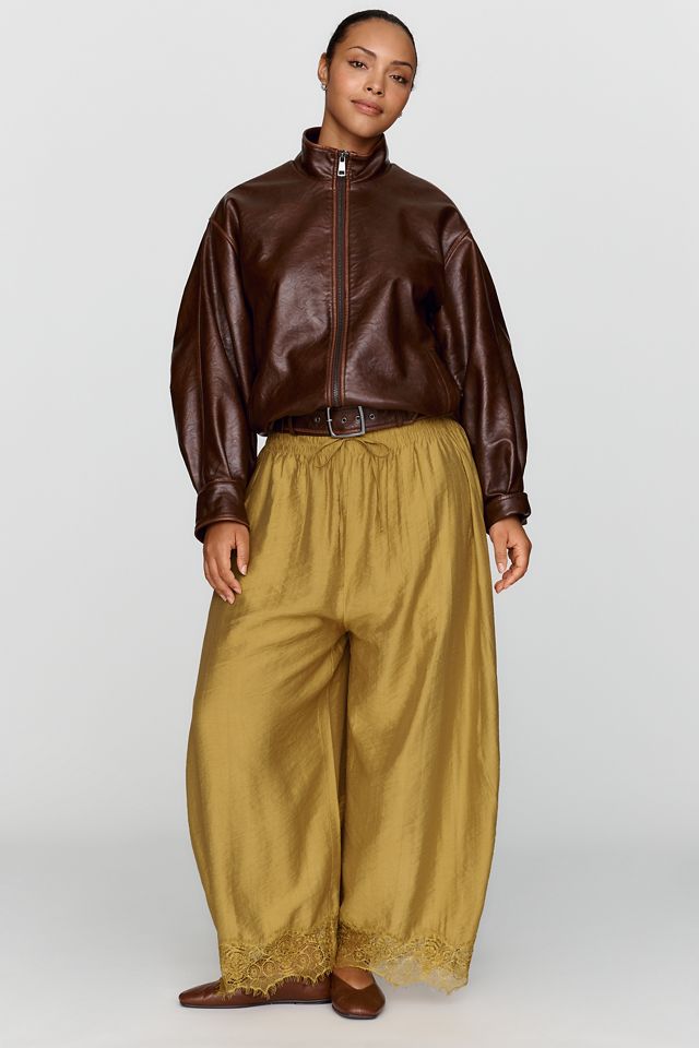 By Anthropologie Reverie Lace Trim Tapered Pants #6