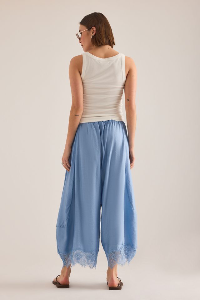 By Anthropologie Reverie Cropped Lace-Hem Trousers #2