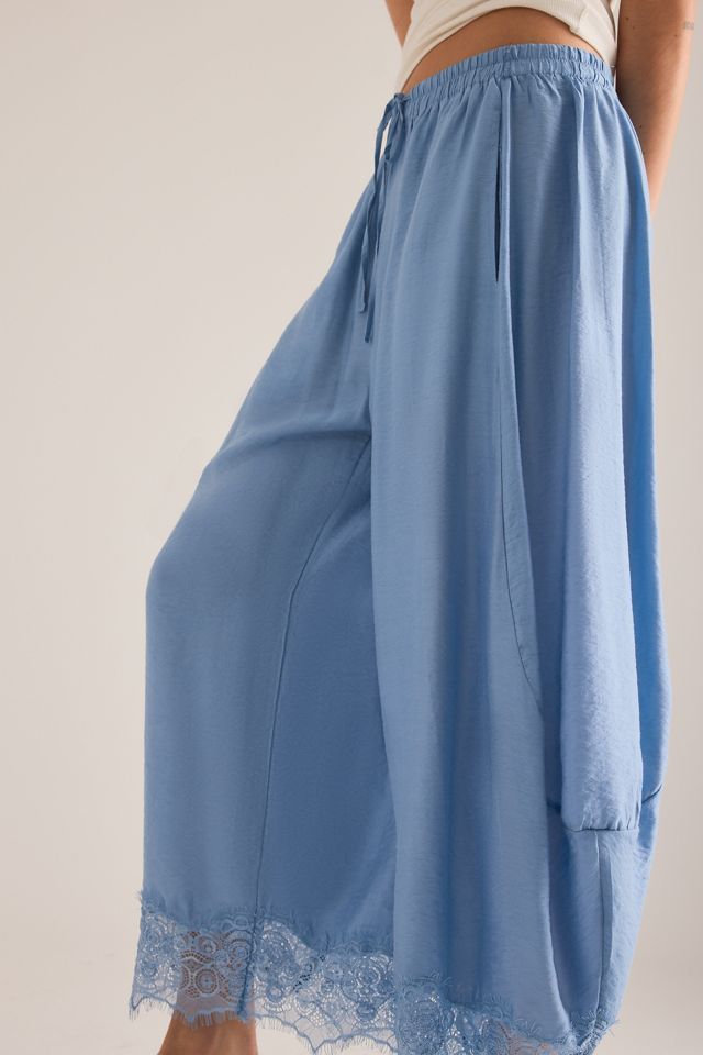 By Anthropologie Reverie Cropped Lace-Hem Trousers #6