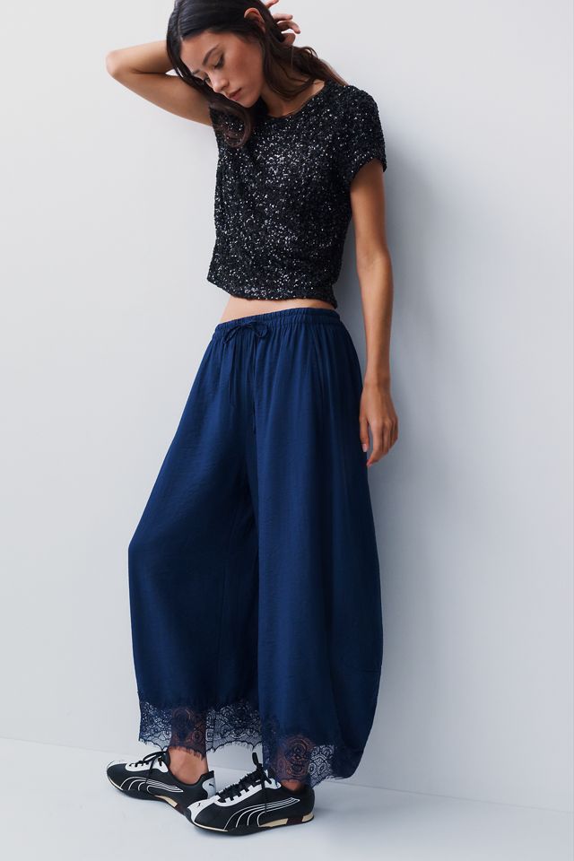 Pantalon court à ourlet en dentelle Reverie By Anthropologie #5